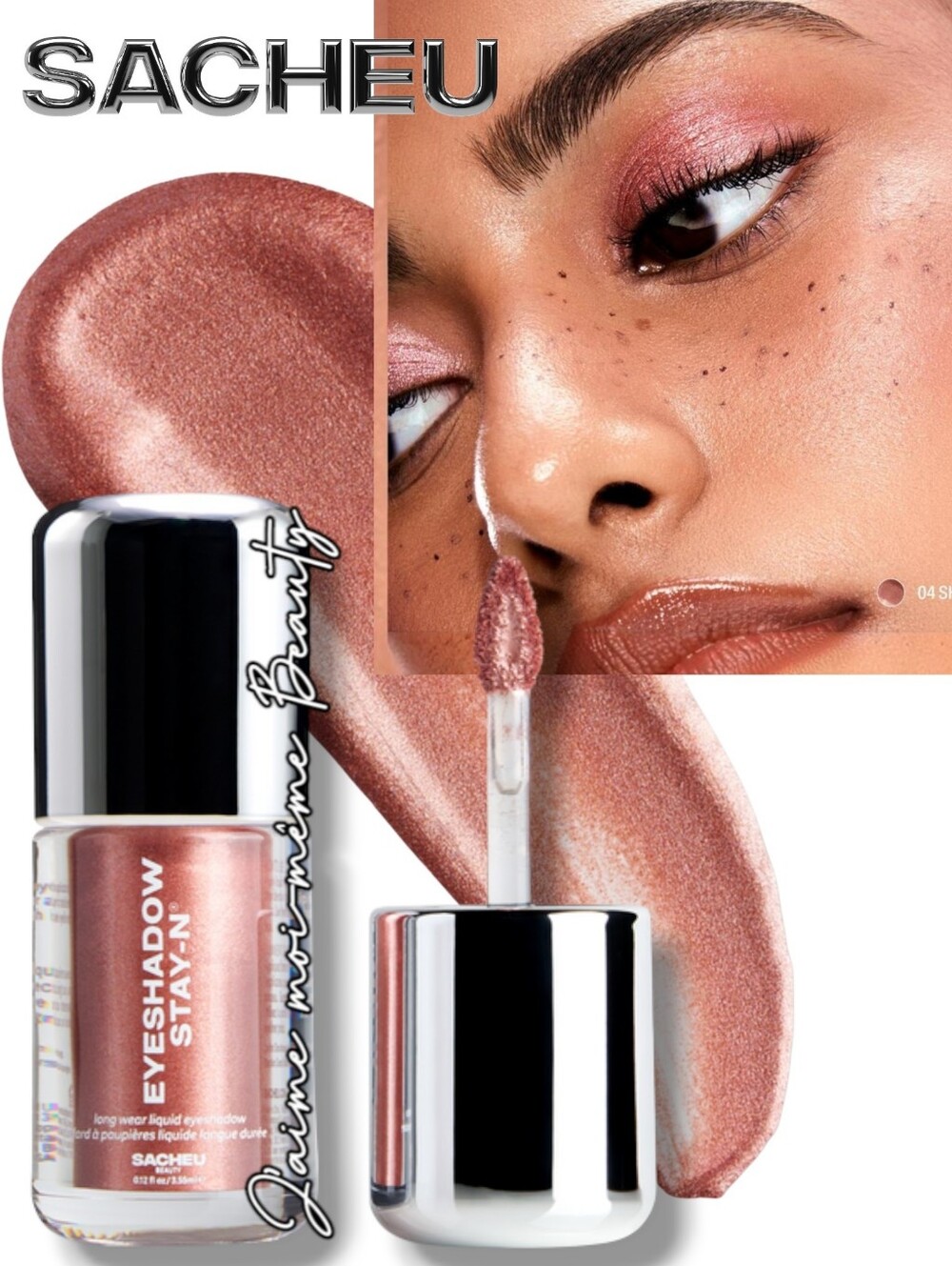 Sacheu Liquid Eyeshadoe Shu-ggah Shimmering Rose Pink Sparkle K-Beauty NEW